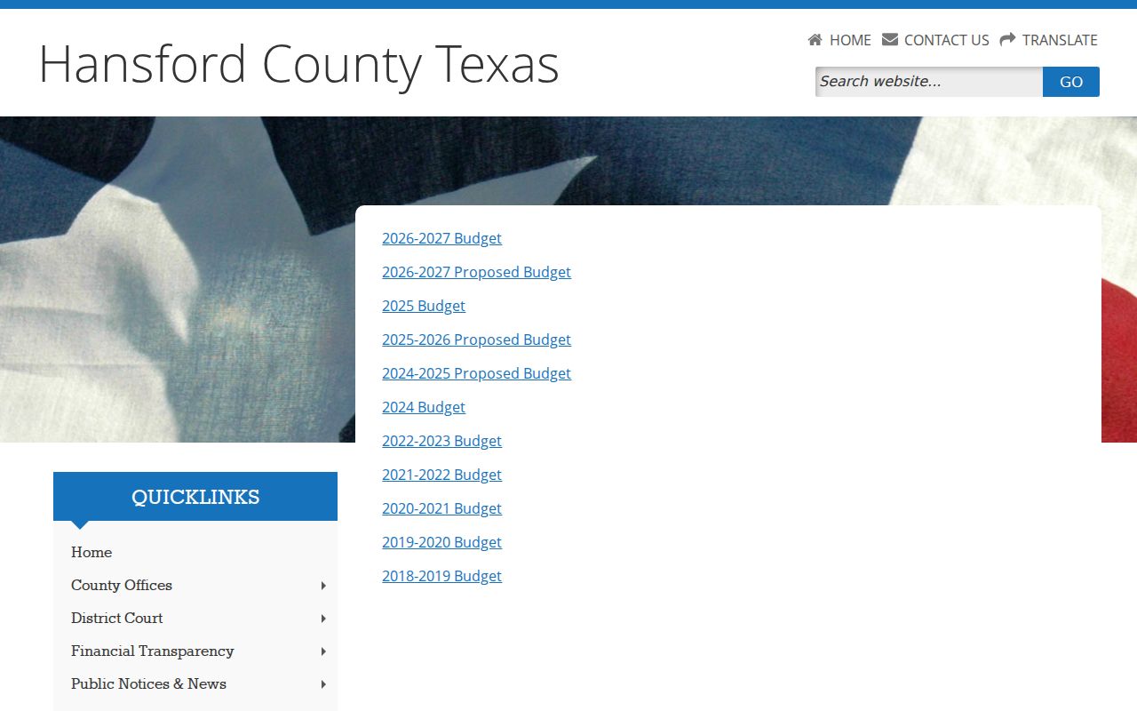 Hansford County docket search budget and court technology context