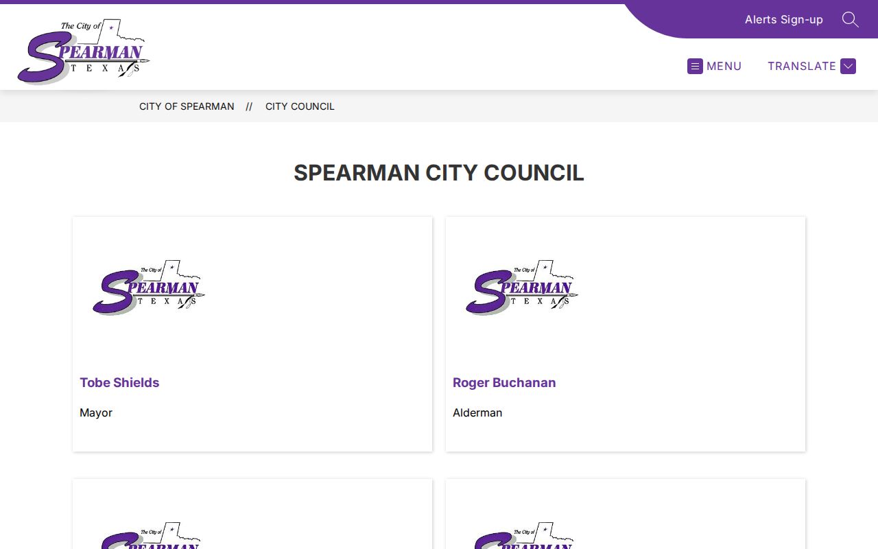 Spearman court records city council contact context